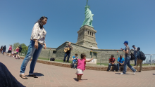 At the statue at least