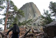 Starting ascent up the rock